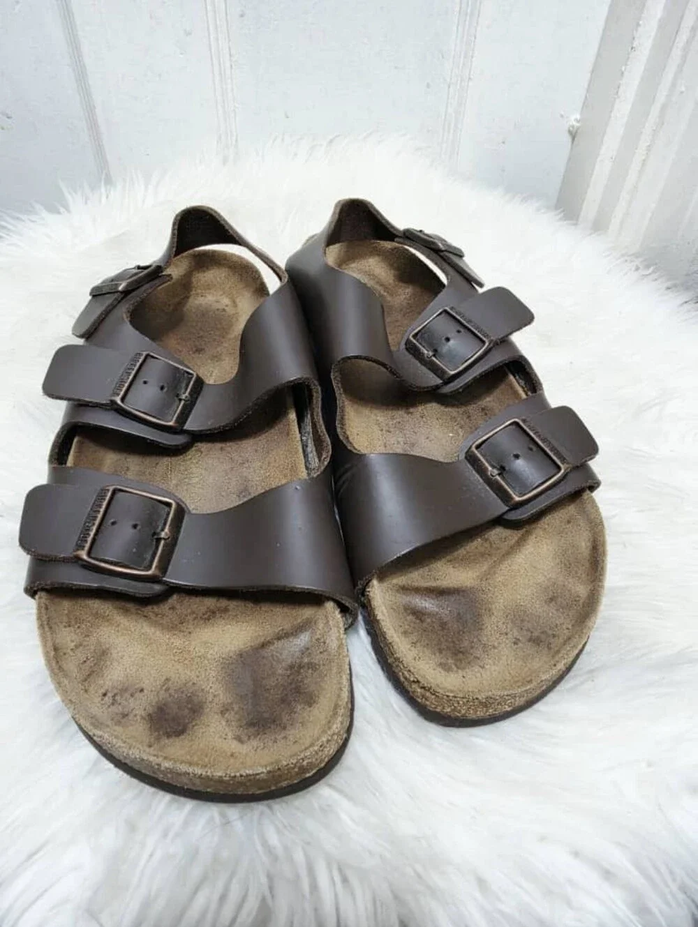 Birkenstock Milano Oiled Leather Sandals Habana Brown Men's Size EU 46 M13